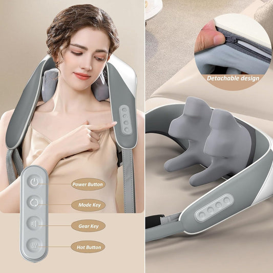 Masajeador para cuello, hombros y espalda con calor terapéutico